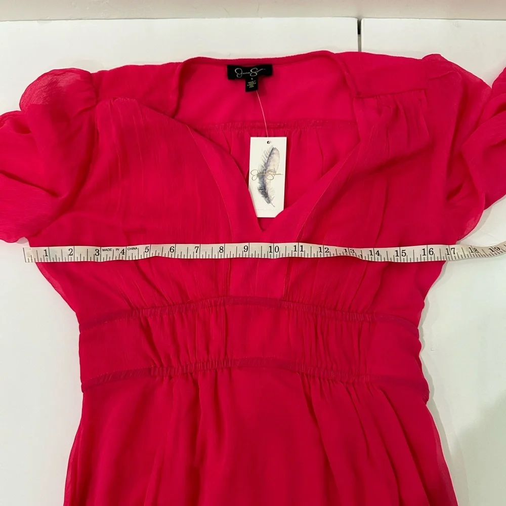 Jessica Simpson Barbie Hot pink chiffon dress new with tags size small - Picture 6 of 10